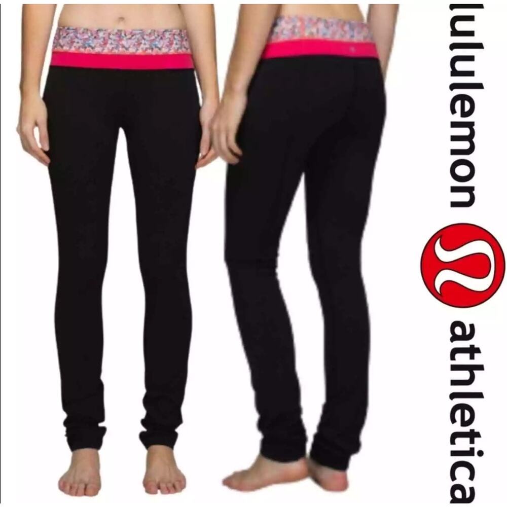 Lululemon Skinny Groove Pant Full-On Luon Prism Petal Boom Juice Size 6